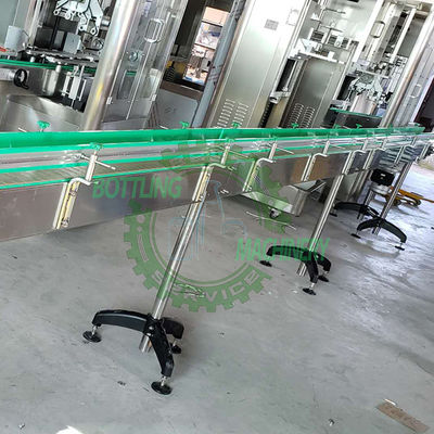 180 90 Derajat Curve Plastic Slat Chain Belt Conveyor System Untuk Botol